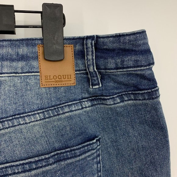 Eloquii Jeans Olivia Sculpting Skinny High Rise Blue Denim - Picture 8 of 14